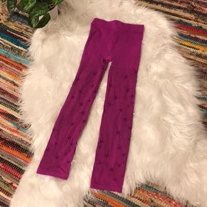 Girls Purple Star Footless Tights